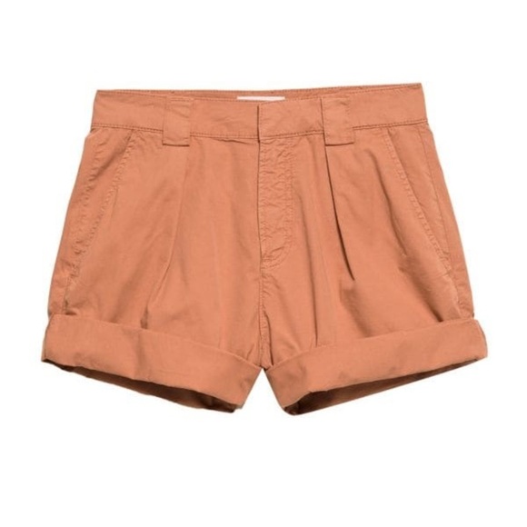 FRAME Fluid Twill Rolled Shorts Terracotta (10) - Picture 2 of 9